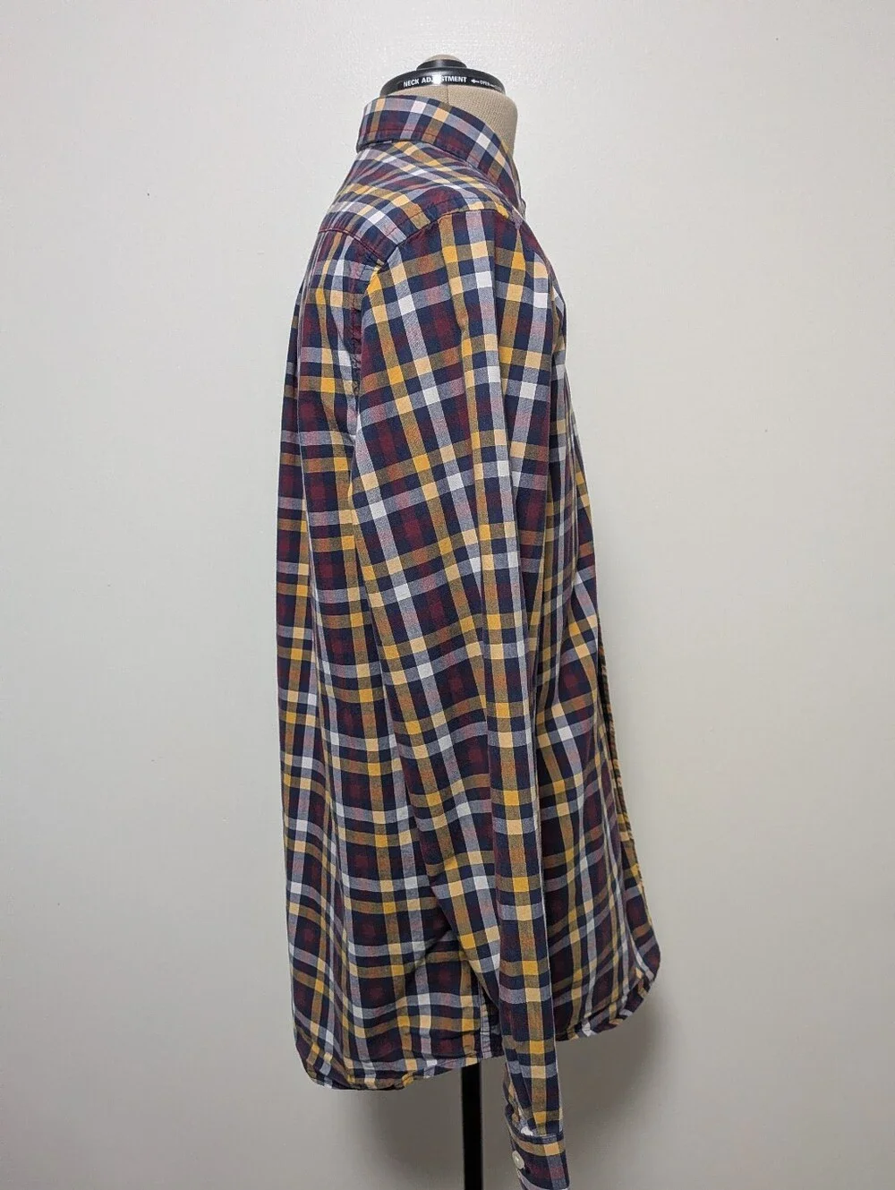 GAP Men's Office Button-Down Shirt - Navy, Burgundy & Mustard Fall Slim Fit
